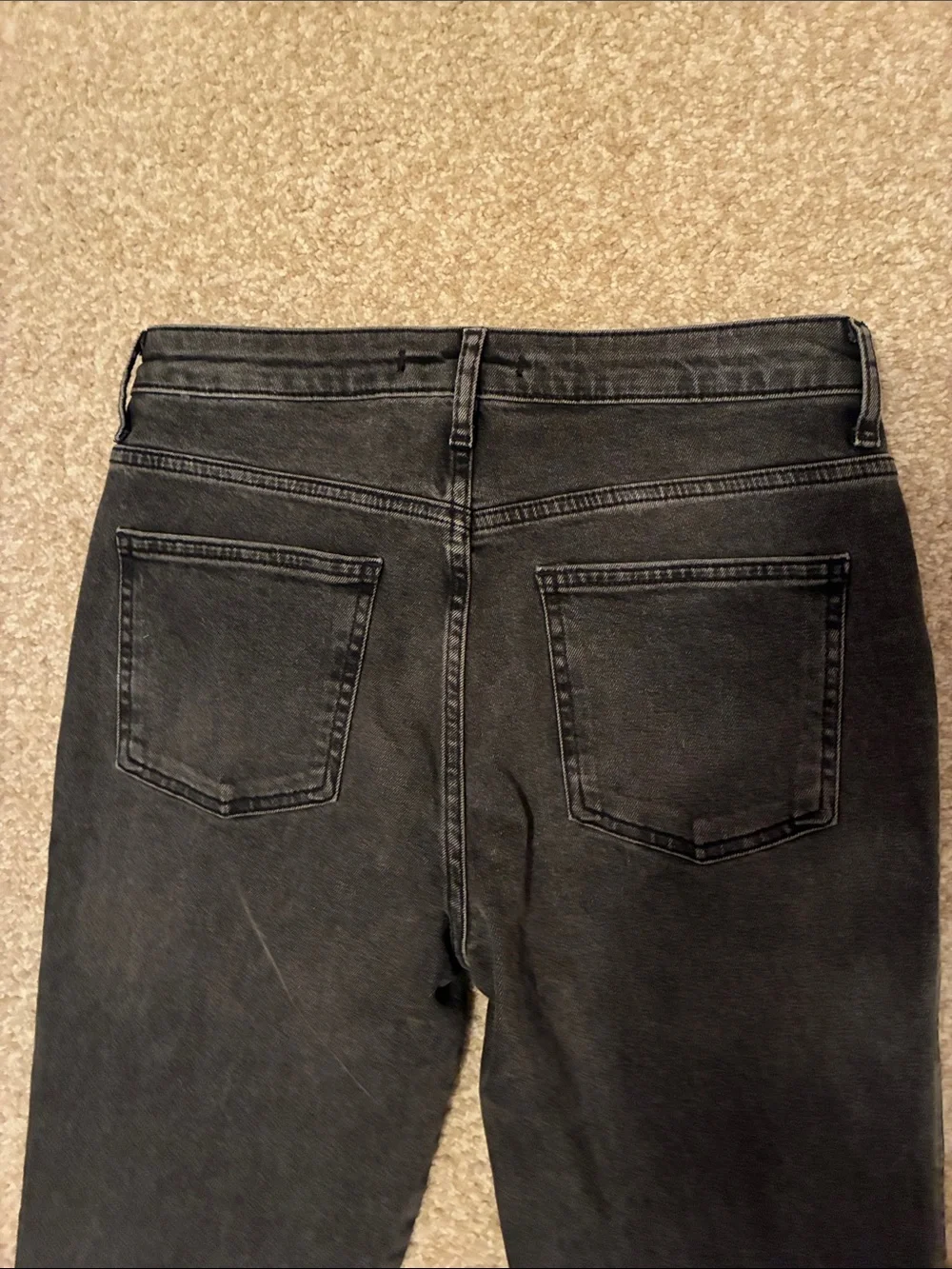 Free People Faded Black/Gray Raw Hem Skinny Jeans Sz 28